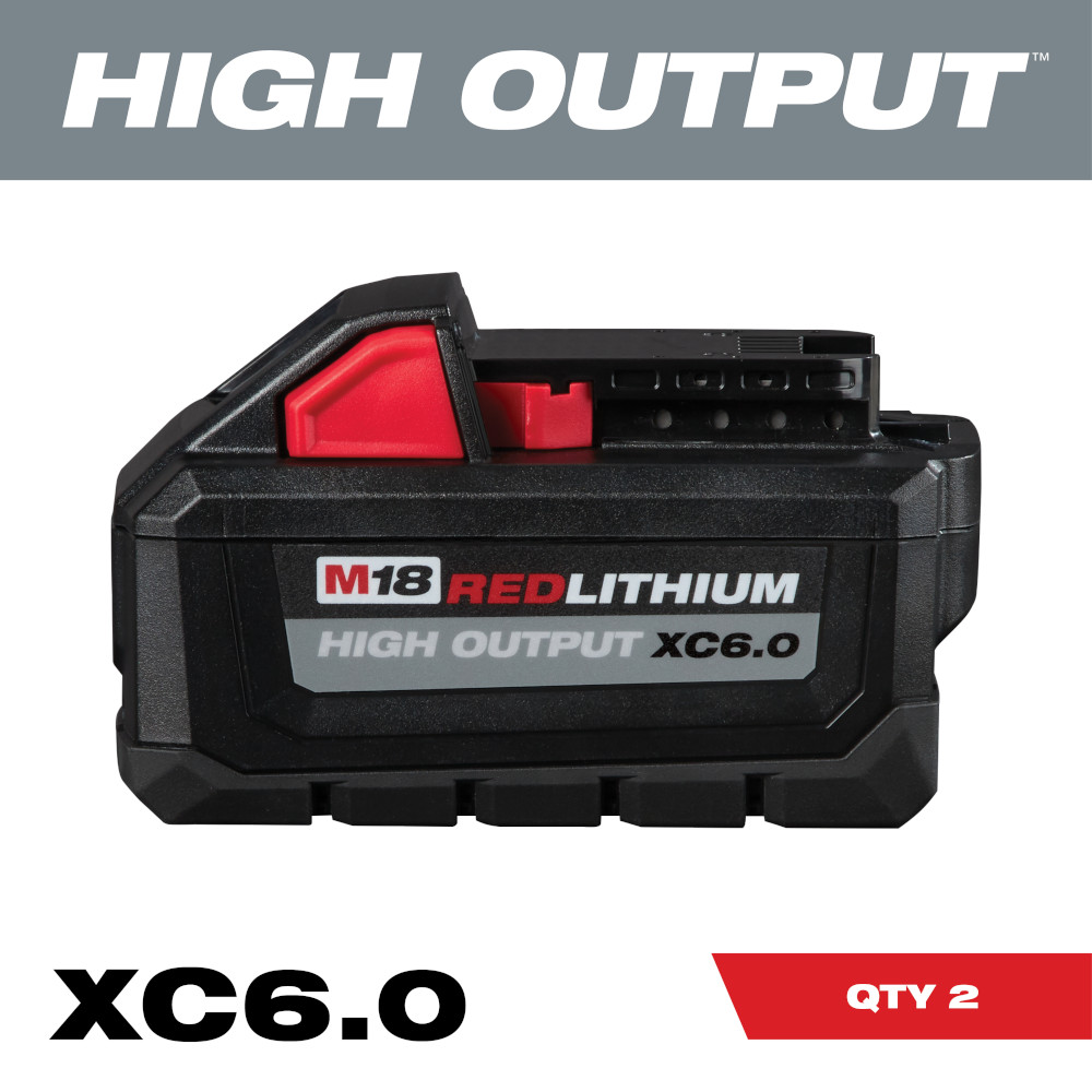 Milwaukee M18 REDLITHIUM High Output XC6.0 Battery Pack (2 Pack) from Columbia Safety